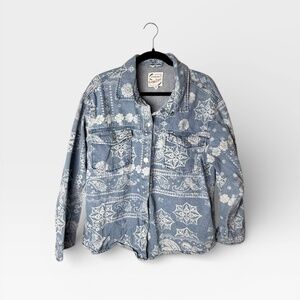 Stoosh Vintage Denim Jean Jacket Bandanna Print (E)